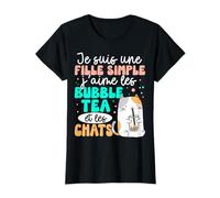 Kawaii Fille Bubble Tea Amateure De Chats T-Shirt