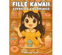 Kawaii Fille: Livre de Coloriage pour Fille avec 50 Pages de Coloriage Kawaii dans le Style Anime