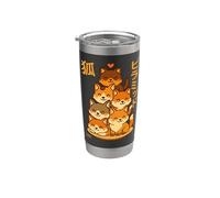 Kawaii Fox Pyramide Anime Lettres Japonaises Mignon Gobelet isotherme en acier inoxydable double paroi