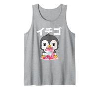 Kawaii Fraise Lait Chibi Pingouin Japon Vibes Ichigo Débardeur