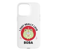 Kawaii Frog Drink Bubble Tea I Just Really Love Boba Lover Coque pour iPhone 15 Pro Max