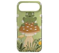 Kawaii Frog Sitting on Mushroom Cute Aesthetic Pattern Coque pour iPhone Air