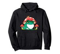 Kawaii Frog with Mushroom Hat & Snail Cottagecore Aesthetic Sweat à Capuche