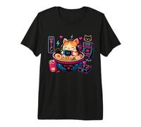 Kawaii Gaming Cat Ramen Anime Retro Gamer T-Shirt Haut de Gamme