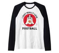 Kawaii Ghost Lover J'adore Vraiment Le Football américain Manche Raglan