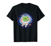 Kawaii Grenouille Spatiale Astronaute Galaxie Flottante T-Shirt