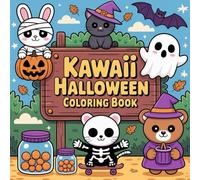 Kawaii Halloween Colouring Book Including 81 Creative Pages Of Adorable Ghosts , Pumpkins , Witches And Festive Fun For Kids And Adults