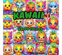 Kawaii Happy Colors: Libro da Colorare con Animali, Dolci e Magici Amici: Illustrazioni Carine e Semplici per Bambini, Adolescenti e Adulti che Amano il Mondo Kawaii