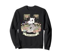 Kawaii Hippo Squelette Amoureux des Plantes - Gardien de Jardin Sweatshirt