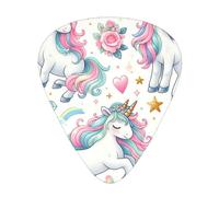 Kawaii-Horse-Twinkling-Stars Lot de 12 médiators avec 3 épaisseurs et boîte de rangement, médiators en ABS pour guitare basse électrique