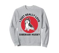 Kawaii Husky I Just Really Love Sibérian Husky Lover Sweatshirt