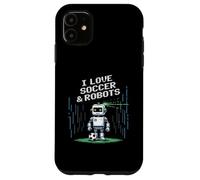 Kawaii I Love Football & Robots Just Boy Who Win Robotics Play Coque pour iPhone 11