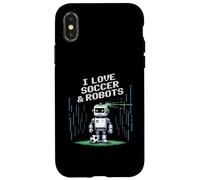 Kawaii I Love Football & Robots Just Boy Who Win Robotics Play Coque pour iPhone X/XS