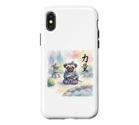 Kawaii Japanese Dog Warrior Samurai Pug Coque pour iPhone X/XS