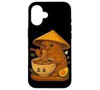 Kawaii Japonais Phoque Mangeant Ramen Nouilles Bol Amant Phoque Coque pour iPhone 16
