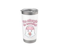 Kawaii Je suis allergique aux matins Gobelet isotherme en acier inoxydable double paroi