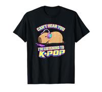 Kawaii Kids Can't Hear You Listening to Kpop Fan Capybara T-Shirt