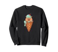 Kawaii Kids Womens Girls Ice Cream Cone Meme Lover Capybara Sweatshirt