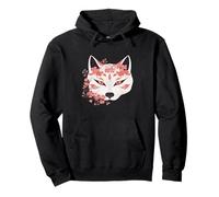 Kawaii Kitsune Masque Renard Anime Japonais Fleur Cerisier Fleur Sweat à Capuche