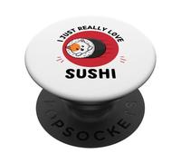 Kawaii Kitten, J'adore Vraiment Mignon Kitten Sushi Lover PopSockets PopGrip Adhésif