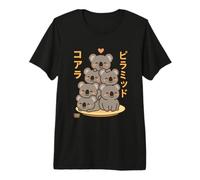 Kawaii Koala Pyramide Anime Lettres Japonaises Mignon T-Shirt Haut de Gamme