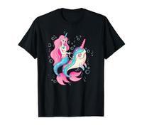 Kawaii La Sirène Peinture Abstraite Colorée Art Graphique T-Shirt Graphique avec Valeur