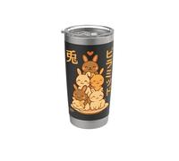 Kawaii Lapin Pyramide Anime Lettres Japonaises Mignon Gobelet isotherme en acier inoxydable double paroi