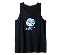 Kawaii Licorne Bassist Musicien Basse Guitare Arc-en-ciel Pastel Débardeur