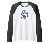 Kawaii Licorne Bassist Musicien Basse Guitare Arc-en-ciel Pastel Manche Raglan