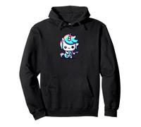 Kawaii Licorne Bassist Musicien Basse Guitare Arc-en-ciel Pastel Sweat à Capuche
