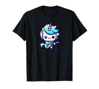 Kawaii Licorne Bassist Musicien Basse Guitare Arc-en-ciel Pastel T-Shirt