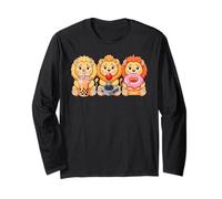 Kawaii Lions Thé Au Lait Video Game Gamer Donut Lion Manche Longue