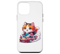 Kawaii Longhair Cat Racing Gear Driving Drift Cute Kitten Coque pour iPhone 12 Mini