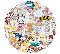 Kawaii Lot de 50 autocollants en vinyle imperméables mignons pour ordinateur portable, bouteille d'eau, skateboard, voiture, moto, vélo, guitare, PS4, bagages, valise, scrapbook