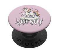Kawaii Loup Lone Licorne Heavy Metal Style PopSockets PopGrip Adhésif