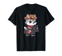 Kawaii Loup Shérif Mignon Cheval Western T-Shirt