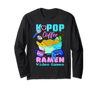 Kawaii Love Coffee Jeux vidéo Ramen et K-Pop Cadeau pour Les Fans de K-Pop Manche Longue
