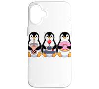 Kawaii Manchots Thé Au Lait Video Game Gamer Donut Manchot Coque pour iPhone 16 Plus