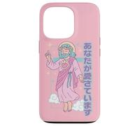Kawaii Manga chrétien Jesus You are Loved Anime Rose Pastel Coque pour iPhone 13 Pro