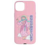 Kawaii Manga chrétien Jesus You are Loved Anime Rose Pastel Coque pour iPhone 15 Plus