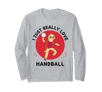 Kawaii Meerkat, J'adore Vraiment Les Amateurs de Handball Manche Longue