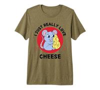 Kawaii Mice I Really Love Cheese Lover T-Shirt Haut de Gamme