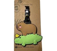 Kawaii Mignon Capybara Étiquette de Bagage Femmes Accessoires de Voyage Cartoon PVC Bagage Étiquette Homme Portable Anti-perte Adresse Nom Tag