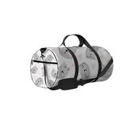 Kawaii mignon dessin animé animaux chats visages avec coeurs sac de sport sac fourre-tout sac de sport étanche avec bandoulière fermeture éclair 2 poches latérales pour hommes et femmes, sac de voyage