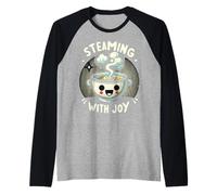 Kawaii Miso Soup Steamimg with Joy Japanese Essen Design Manche Raglan