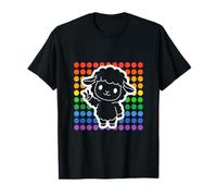Kawaii Mouton Panneau de Paix Motif Pois Arc-en-Ciel T-Shirt