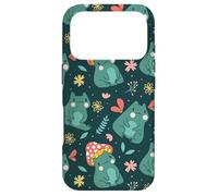 Kawaii Mushroom Frog with Toadstool Cute Floral Fall Pattern Coque pour iPhone 17 Pro