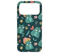 Kawaii Mushroom Frog with Toadstool Cute Floral Fall Pattern Coque pour iPhone 17 Pro Max