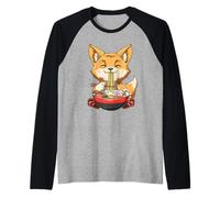 Kawaii Neko Otaku Ramen Renard Anime Ramen Manche Raglan
