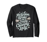 Kawaii Nettoyage Lady Balai de sorcière Broke Janitor Team Scrub Manche Longue
